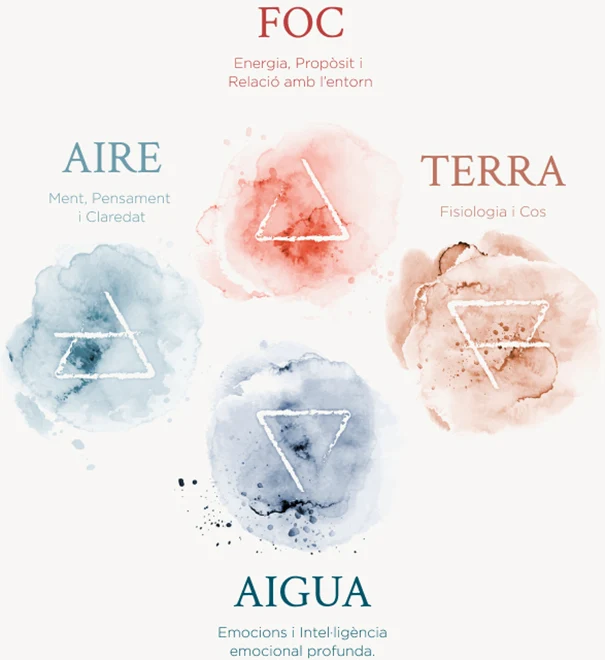 Els 4 elements que representen les 4 dimensions del benestar